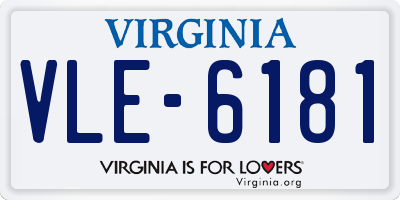 VA license plate VLE6181