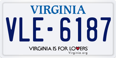 VA license plate VLE6187