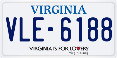 VA license plate VLE6188