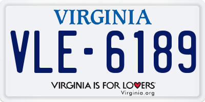VA license plate VLE6189