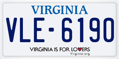 VA license plate VLE6190