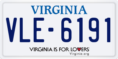 VA license plate VLE6191