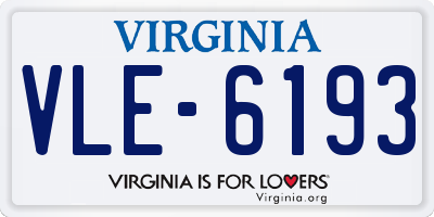 VA license plate VLE6193