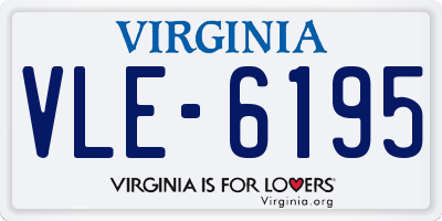 VA license plate VLE6195