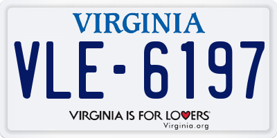 VA license plate VLE6197