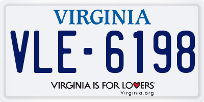 VA license plate VLE6198