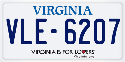 VA license plate VLE6207