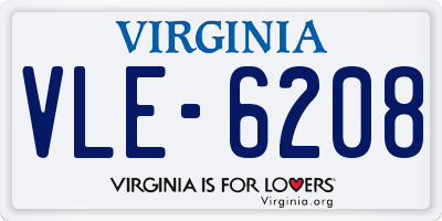VA license plate VLE6208