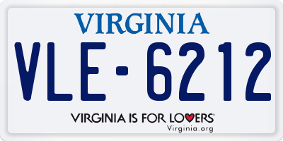 VA license plate VLE6212