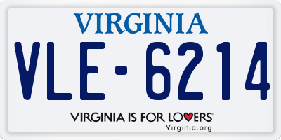 VA license plate VLE6214