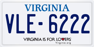 VA license plate VLE6222