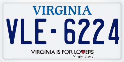 VA license plate VLE6224