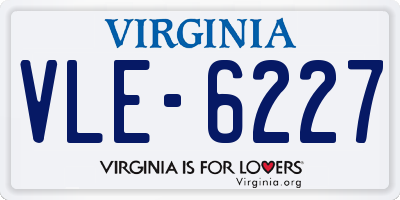 VA license plate VLE6227