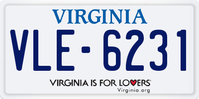 VA license plate VLE6231