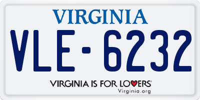 VA license plate VLE6232