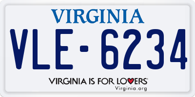 VA license plate VLE6234