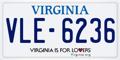 VA license plate VLE6236