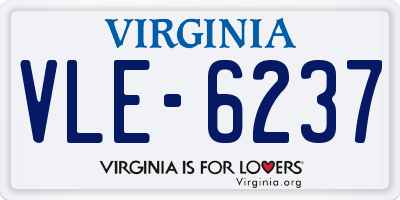 VA license plate VLE6237