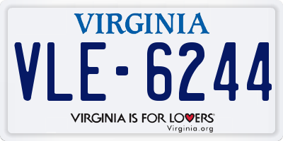 VA license plate VLE6244