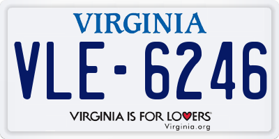 VA license plate VLE6246