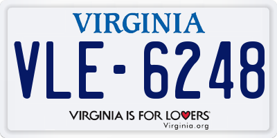 VA license plate VLE6248