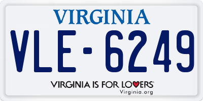 VA license plate VLE6249