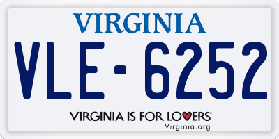 VA license plate VLE6252