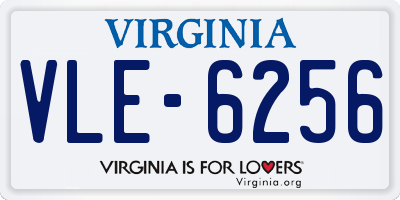 VA license plate VLE6256