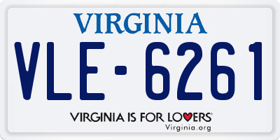 VA license plate VLE6261