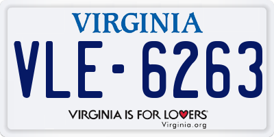 VA license plate VLE6263