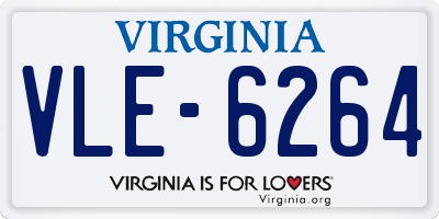 VA license plate VLE6264