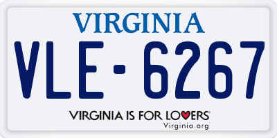 VA license plate VLE6267