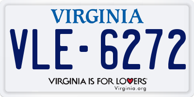 VA license plate VLE6272