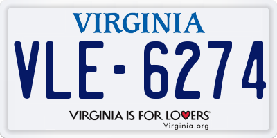 VA license plate VLE6274