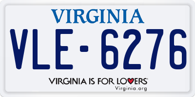 VA license plate VLE6276