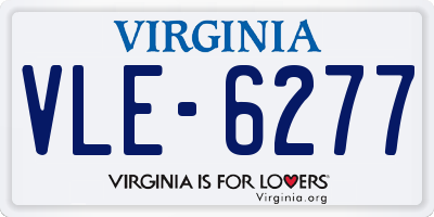 VA license plate VLE6277