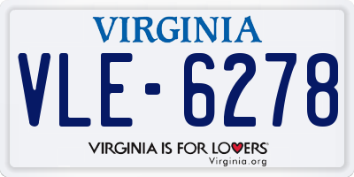 VA license plate VLE6278
