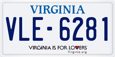 VA license plate VLE6281