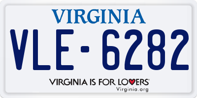 VA license plate VLE6282
