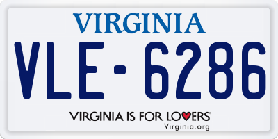 VA license plate VLE6286