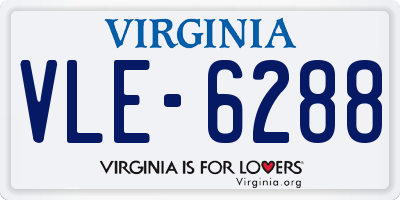 VA license plate VLE6288