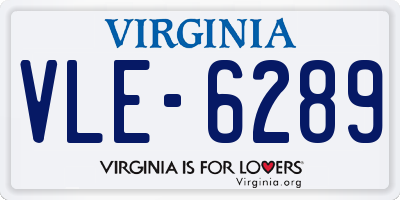 VA license plate VLE6289
