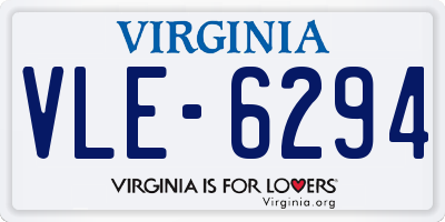 VA license plate VLE6294