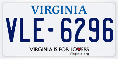 VA license plate VLE6296