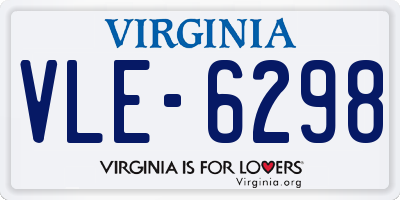 VA license plate VLE6298