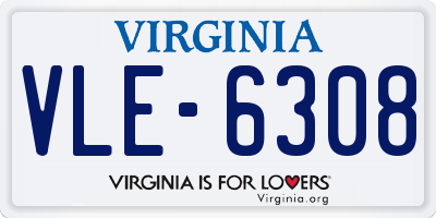 VA license plate VLE6308