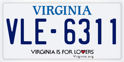 VA license plate VLE6311