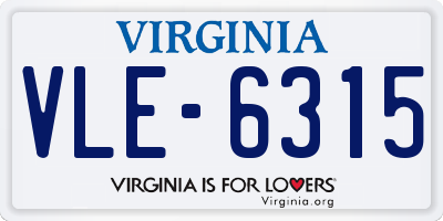 VA license plate VLE6315