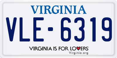 VA license plate VLE6319