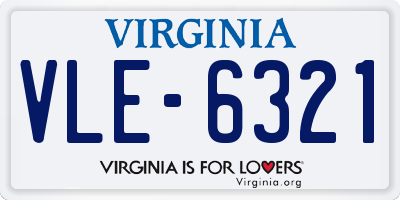 VA license plate VLE6321